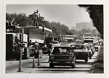 1981 Miami Florida Traffic Jam Metrorail Workers Construction FL VTG Press Photo picture