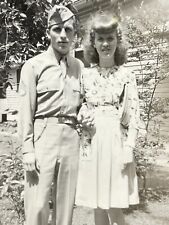 W2 Photograph Cute Couple Handsome Military Man Beautiful Woman 1943 Lovely Lady picture