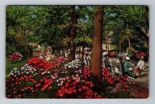 Savannah GA-Georgia, Forsythe Park, Fountain Vintage c1938 Souvenir Postcard picture