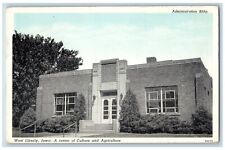 c1920's West Liberty Iowa IA A Center Of Culture & Agriculture Building Postcard picture