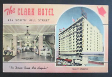 The Clark Hotel Los Angeles CA Unposted Linen Postcard picture