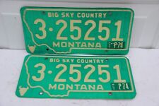 1974 Montana license plate PAIR Yellowstone County Billings picture