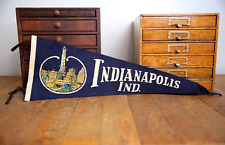 Vintage Indianapolis Indiana Felt Pennant Sign Banner school college flag blue picture