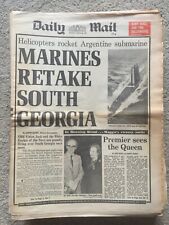 Daily Mail Newspaper 20th April 1982 Falklands Marines retake South Georgia picture