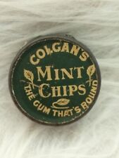 357) Vintage Early 1900's Colgan's  Mint Chips The Gum That Rounds Empty Tin picture