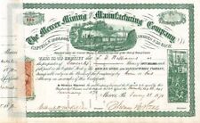 Mercer Mining and Manufacturing Co. - Stock Certificate - Mining Stocks picture