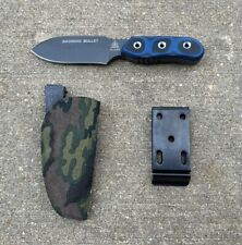 TOPS Knives USA Baghdad Bullet Blue/Black G-10 1095 Steel Kydex Sheath USA USED picture