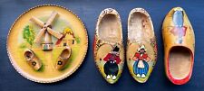 VINTAGE 40’S DUTCH HAND CARVED & PAINTED FOLK ART-FOUR PIECES FROM HOLLAND picture