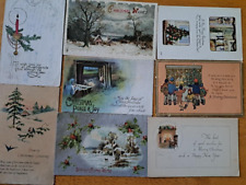 Lot of 8   CHRISTMAS GREETINGS    Vintage Postcards   ca.1900's-1910's  Xmas picture