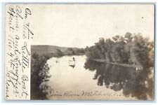 c1905 James River Boat Scene Mitchell South Dakota SD RPPC Photo Posted Postcard picture