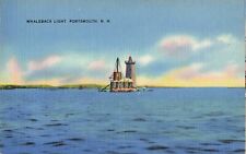 Portsmouth NH New Hampshire, Whaleback Light Lighthouse, Vintage Postcard picture