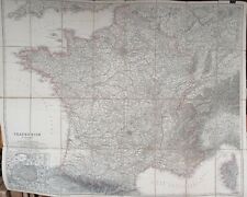Map of FRANCE (FRANCE). 1884. Notched.  84 x 68 cm. Old Map picture