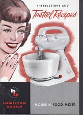 D- Vintage Hamilton Beach Model K Food Mixer Recipe Book and Instruction Manual picture