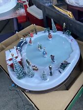 Vintage Christmas Holiday Skaters Village Ice Skating Rink Victorian 25 Songs  picture