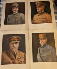 Antique Four Famous Generals WW1 1918 (4) 9x11 Portrait Prints picture
