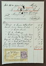 1891 Beck & Inchbold, Stationers & Agents for Milners Safes, Leeds Invoice picture