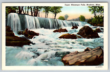 c1940s Linen Upper Minneopa Falls Mankato Minnesota Vintage Postcard picture