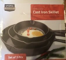 Utopia Kitchen Pre-Seasoned Non-stick Cast Iron Skillet Set 3-Piece (6
