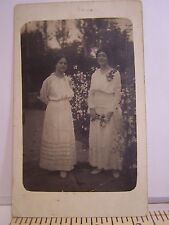 Photograph 1916 Two Women in White Dress Wedding Vintage picture