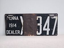 1914 Pennsylvania Porcelain Dealer License Plate picture