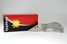 Spyderco Spin Etched Pocket Knife, Excellent Condition, Original Box Unused picture