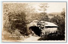 c1910's Old Vermont Covered Bridge Dirt Rock Vintage RPPC Photo Postcard picture