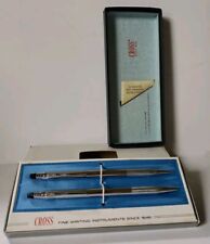 Vintage Cross CENTURY Lustrous Chrome Pen & Pencil Set 3501 In Original Box picture