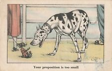 Postcard C1930s Great Dane Dog Cartoon Signed Vincenzo Zito Proposition To Small picture