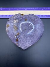 Large 4” Lepidolite Heart Healing Crystal Anxiety & Depression 396 Grams 14oz picture