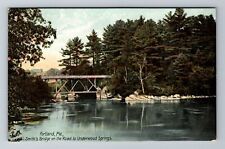 Portland ME-Maine, Smith's Bridge On The Road, Antique Vintage Souvenir Postcard picture