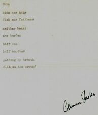 “American Poet” Coleman Barks Hand Signed Poem 