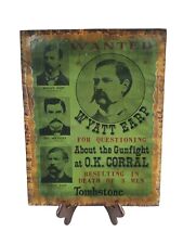Vtg Gunfight At The O.K. Corral Lacquered Wood Wanted Poster 15
