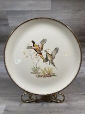 Vintage Crooksville Wildlife Pheasants Plate Hunting Dinner Lodge  Gold Trimmed picture