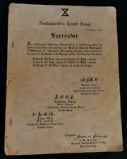 WWII HQ Tenth Army Instrument of Surrender Japan Sept. 7 1945 Gen. Stilwell Rare picture