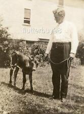Y335 Vtg Photo DAD SHOWING OFF HIS CALF, MAINE c Early 1900's picture