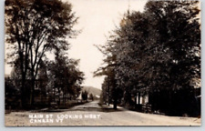 POSTCARD RPPC STREET SCENE MAIN STREET LOOKING WEST CANAAN VERMONT - 1909 picture