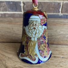 Dillard's Trimmings Cloisonne Bell Santa Toy Bag Christmas Ornament - 2007 picture