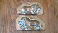 ANTIQUE  AFRICAN LION  TIN CANDY MOLD  HALVES picture