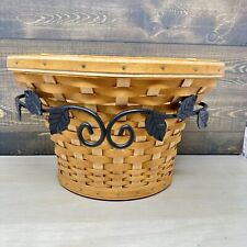 Longaberger Wall Vase Basket With Wrought Iron Stand picture