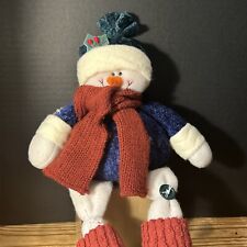 Shelf Sitting Snowman With Hat And Scarf. Carlton Cards. picture