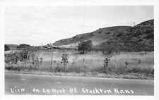 RPPC View of 24 West of Stockton Kansas c1950 Postcard picture