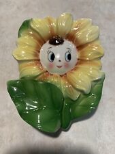 Vintage Japan Anthropomorphic Face Sun Flower Wall Pocket PY? MCM - Lot HH picture