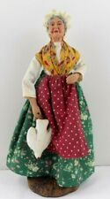 Santons Florence Provence Clay French Country Woman Chicken Figurine Signed 11