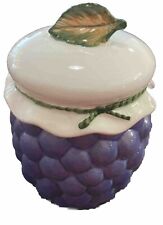 Vintage LEFTON Lidded Blueberry Jam Jelly Marmalade Pot Jar picture