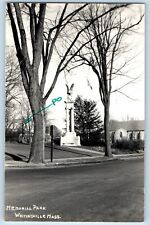 Whitinsville Massachusetts MA Postcard RPPC Photo Memorial Park c1940's Vintage picture