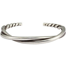 Men's Fashion Jewelry Silver Twisted Metal Adjustable Bangle Cuff Bracelet 1PC picture