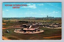 Newark NJ-New Jersey, Newark International Airport, Skyline, Vintage Postcard picture