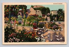 Postcard Mission Garden San Juan Capistrano California CA, Vintage Linen i8 picture