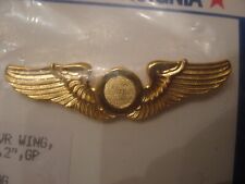Airline Uniform Insignia Perma Shine Gold Plated Pilot Wings 2 Inches Brand-New picture