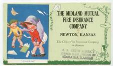 c1930 Newton Kansas Midland Fire Insurance ad blotter - Hiawatha agency picture